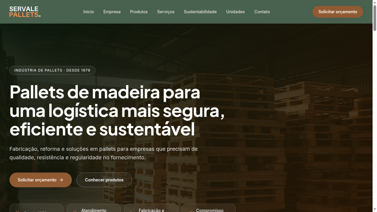 Novo site da Servale entregue pela Virtux Studio
